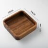 Decorative wooden tray close-up