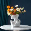 Sculptural Face Vase for Dried Flowers