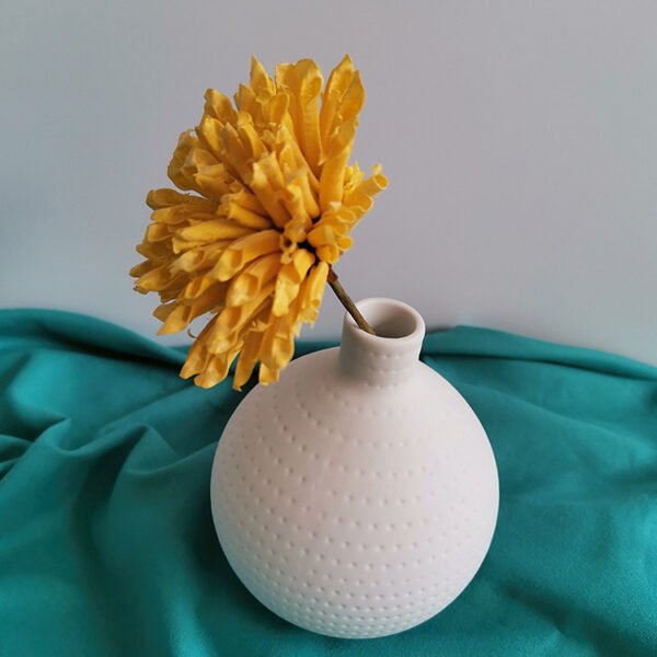 13f9fa46-a846-424a-b506-52f8c3425abc.jpg Small White Ceramic Vase — Textured Patterns