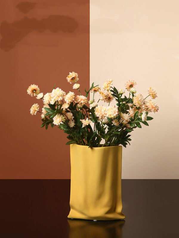 Sculptural Ceramic Vase — Color & Floral Options