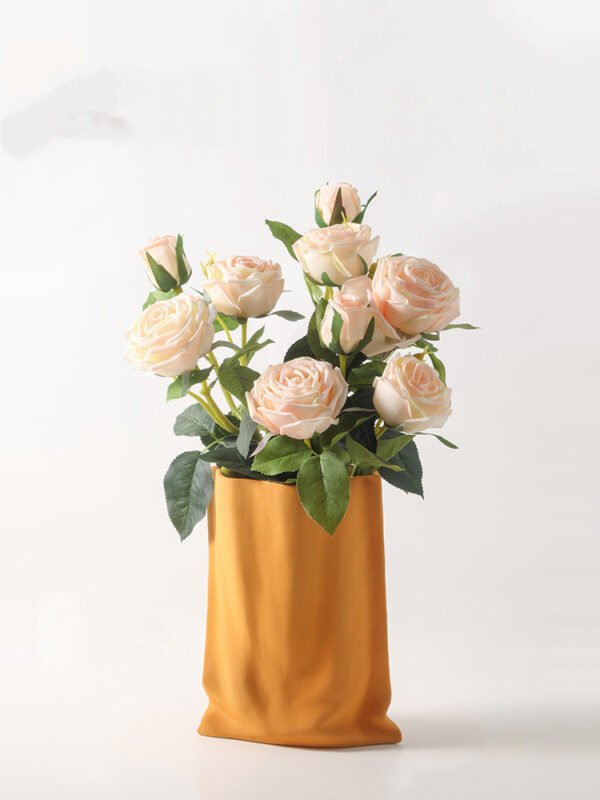 Sculptural Ceramic Vase — Color & Floral Options
