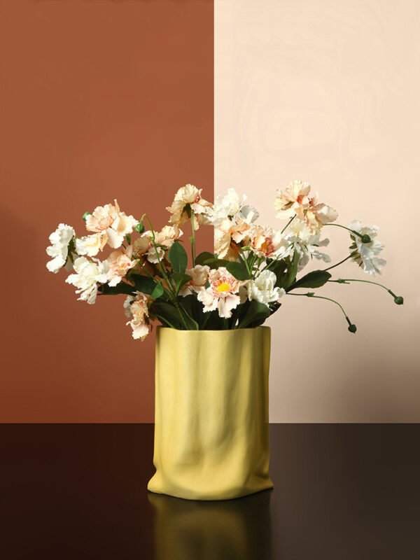 Sculptural Ceramic Vase — Color & Floral Options