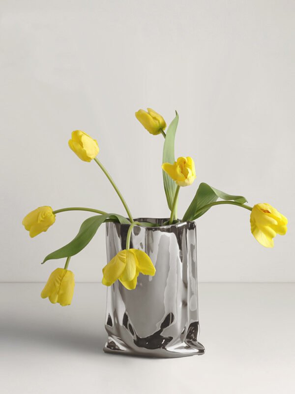 Sculptural Ceramic Vase — Color & Floral Options