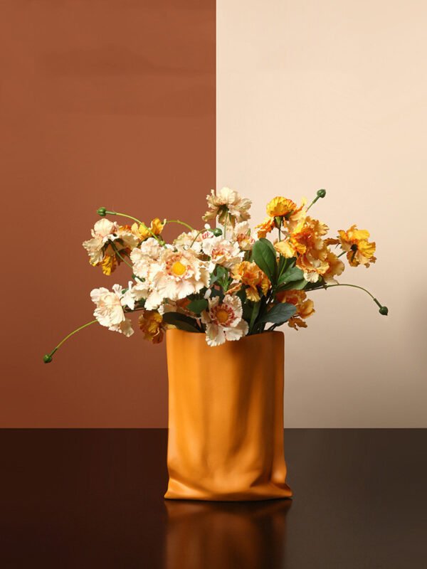 Sculptural Ceramic Vase — Color & Floral Options