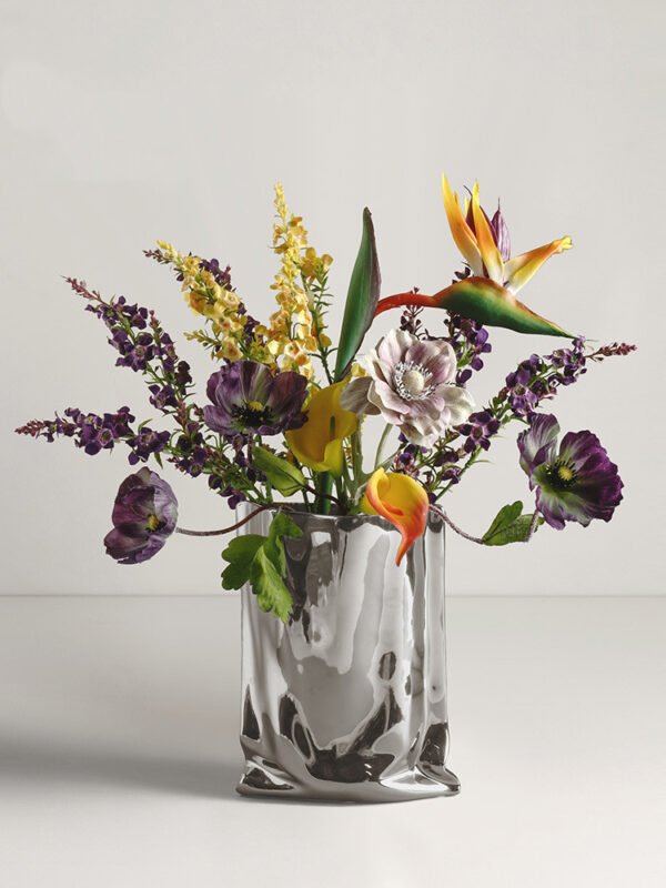 Sculptural Ceramic Vase — Color & Floral Options
