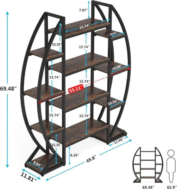 Half-Moon Plant Stand with 12 Shelves