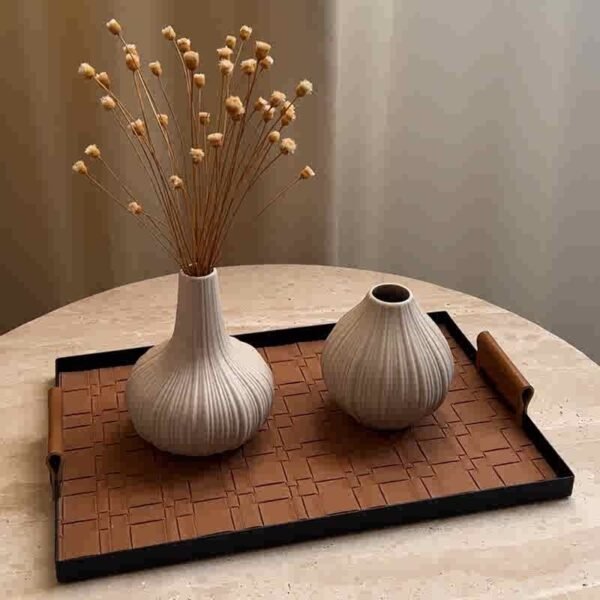 Beige Ceramic Vase Set — Wabi-Sabi Style
