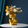 Sculptural Face Vase for Dried Flowers