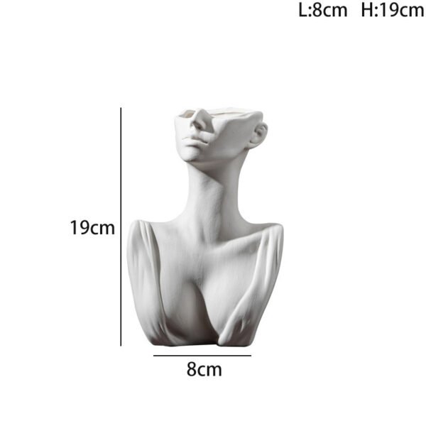 296a9867-4625-4f7c-8689-c3ff3b5d358d.jpg White Ceramic Bust Vase — Male or Female