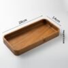 Rectangular walnut-tone wooden tray