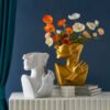 Sculptural Face Vase for Dried Flowers