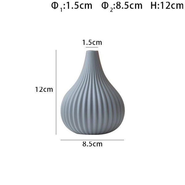 Small Ribbed Ceramic Bud Vase — Morandi Colors