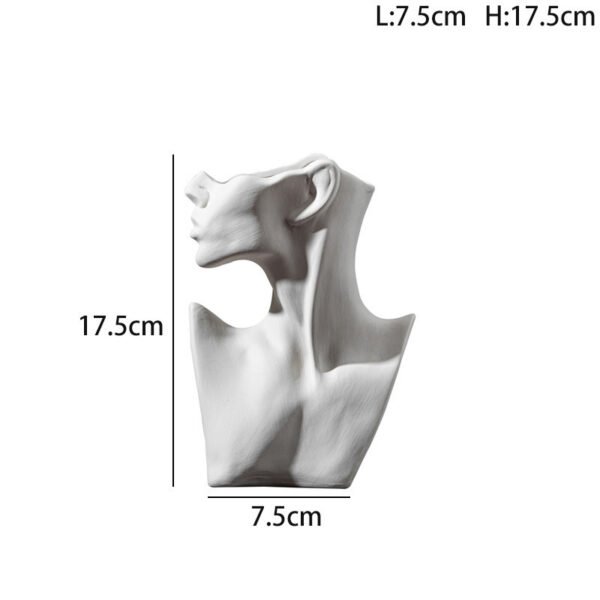 505f5df1-55ff-43b3-af4c-6940fd54ca5b.jpg White Ceramic Bust Vase — Male or Female