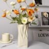 Crumpled Ceramic Vase – Short & Tall