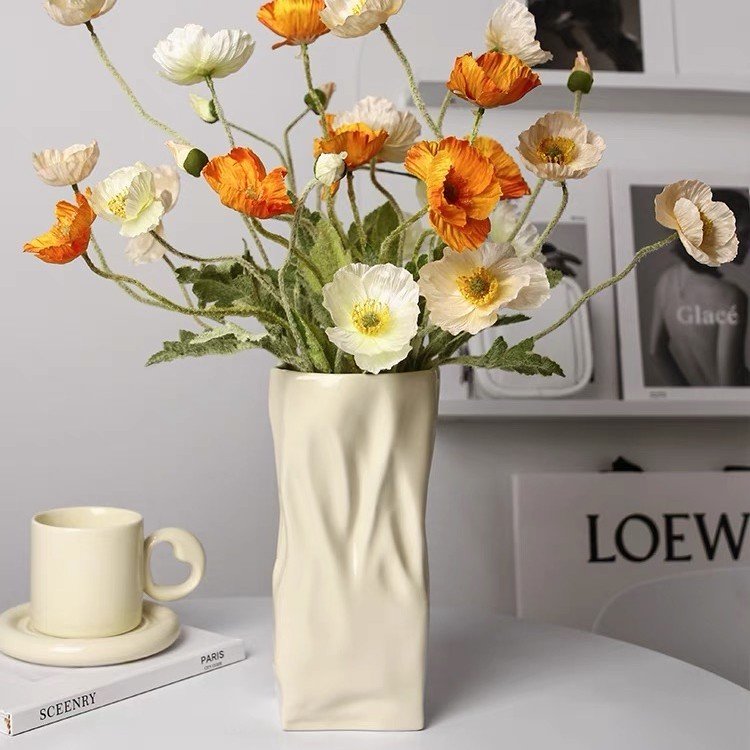 Crumpled Ceramic Vase – Short & Tall