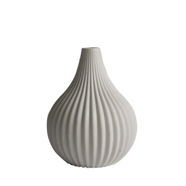 857225ba-fc91-430f-867f-4b07c01acc74.jpg Small White Ceramic Vase — Textured Patterns