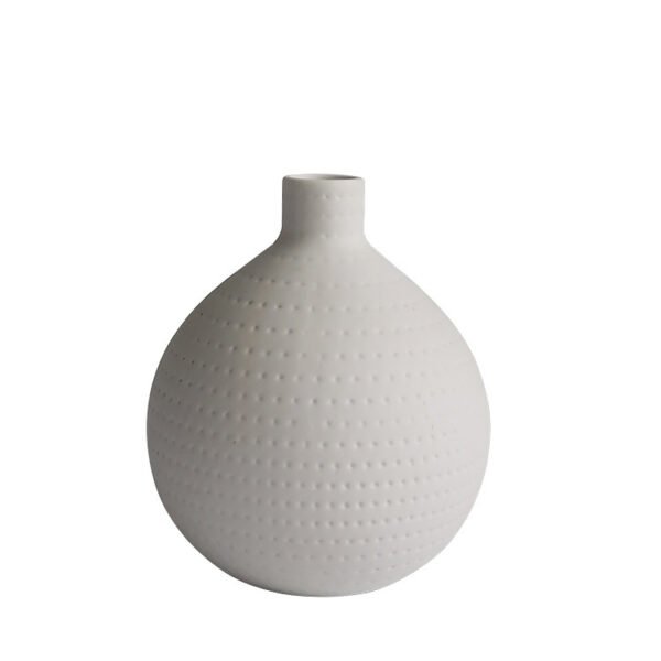90984281-e5b6-4387-ae29-9f2dc8a29c5f.jpg Small White Ceramic Vase — Textured Patterns