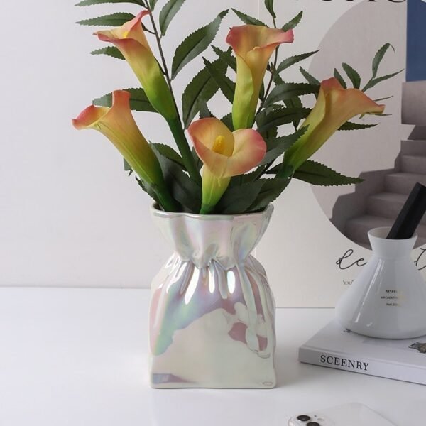 Crumpled Ceramic Vase — Short & Tall