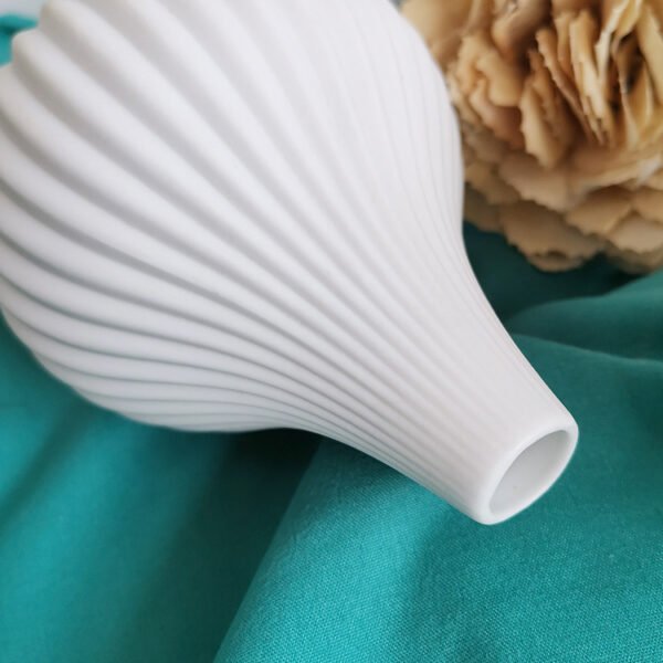 cd43c573-db46-4590-b070-2385e02a04a0.jpg Small White Ceramic Vase — Textured Patterns