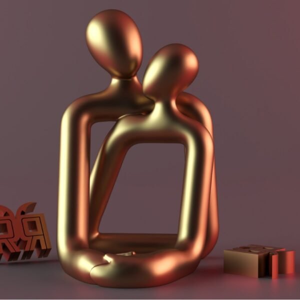Loving Couple Resin Sculpture