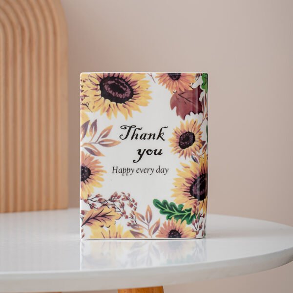 Sunflower ceramic book vase