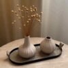 Beige Ceramic Vase Set — Wabi-Sabi Style