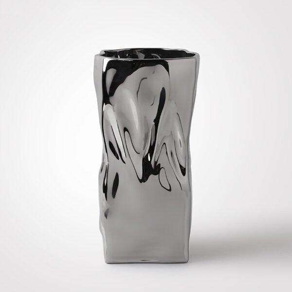 Crumpled Ceramic Vase — Short & Tall