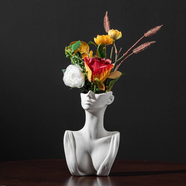 e1519d80-d473-4d24-8bc3-f98590195723.jpg White Ceramic Bust Vase — Male or Female