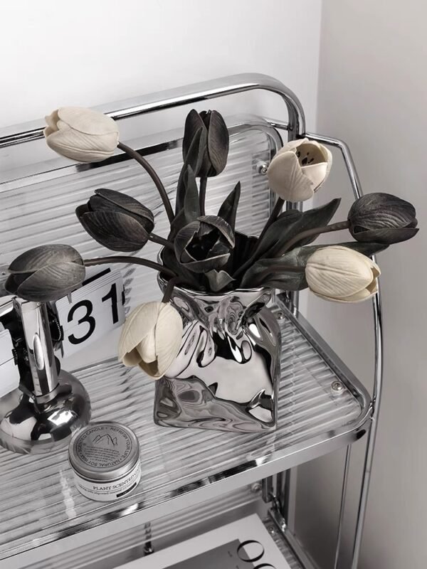 Crumpled Ceramic Vase — Short & Tall
